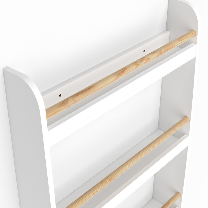 Libreria da parete per bambini in legno e bianco - PAULETTE | ID Market