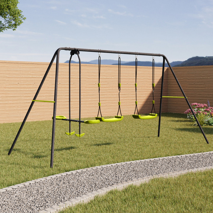 Altalena da giardino per esterni 3 articoli | ID Market