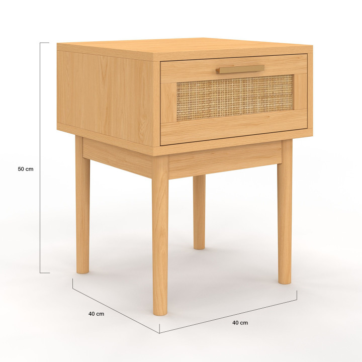 Comodini in legno effetto naturale 1 cassetto - ROBERT | ID Market