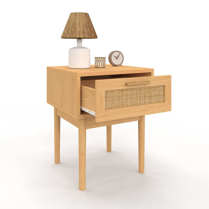 Comodini in legno effetto naturale 1 cassetto - ROBERT | ID Market