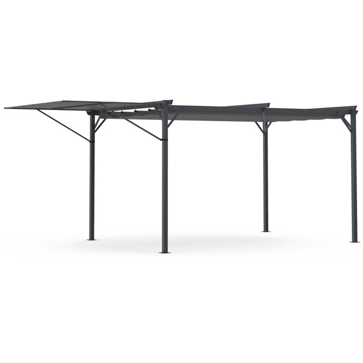Pergola con tenda e tetto regolabile 3x4M grigio antracite | ID Market