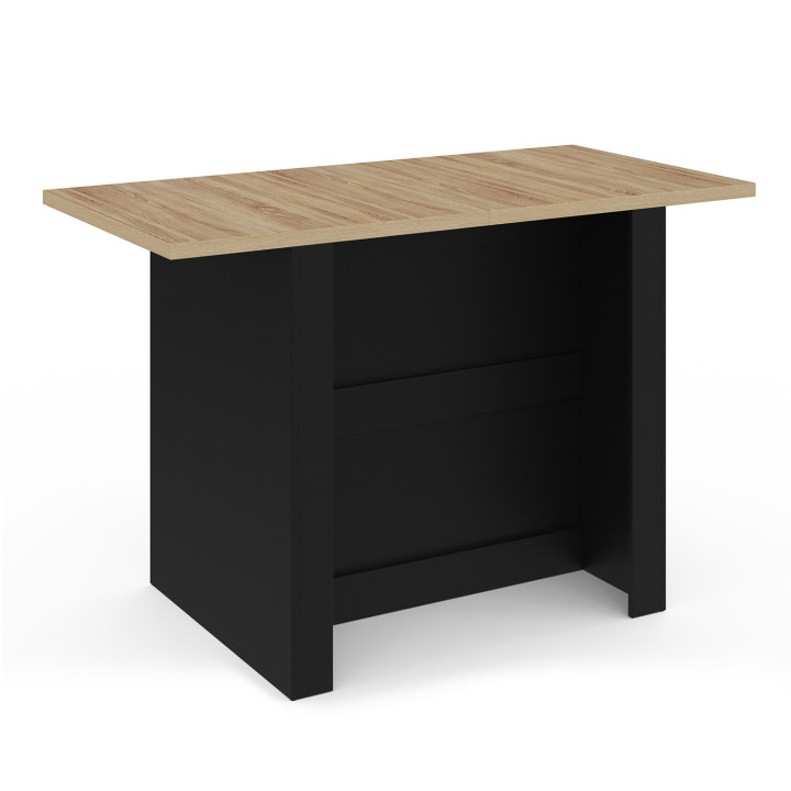 Isola centrale a 4 posti, legno nero e faggio 140cm - BAO | ID Market