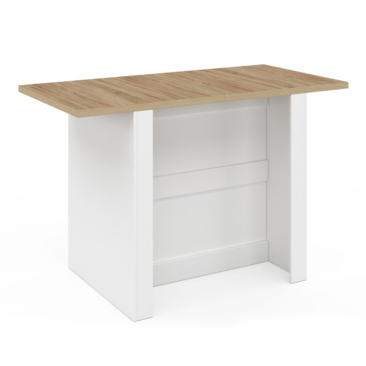 Tavolo centrale a isola per 4 persone, legno bianco e faggio 140cm - BAO | ID Market