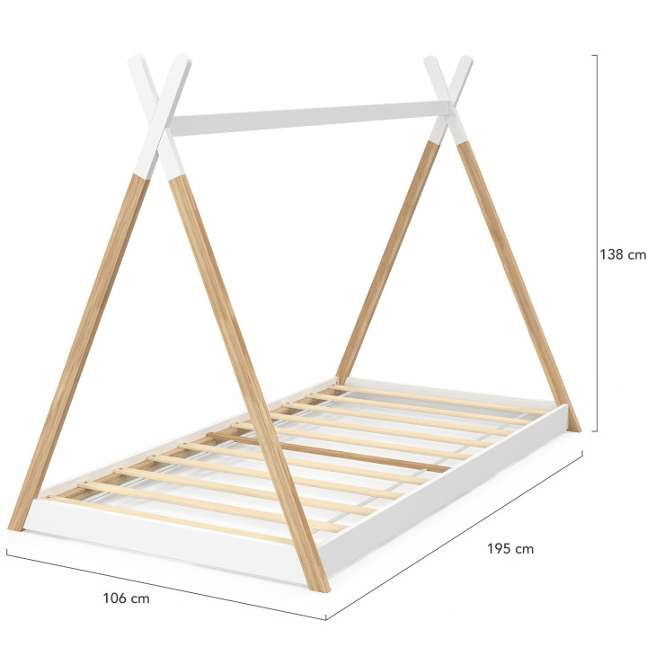 Letto teepee in legno e bianco - COME | ID Market