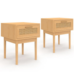 Comodini in legno effetto naturale 1 cassetto - ROBERT | ID Market