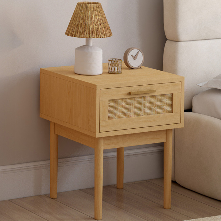 Comodini in legno effetto naturale 1 cassetto - ROBERT | ID Market