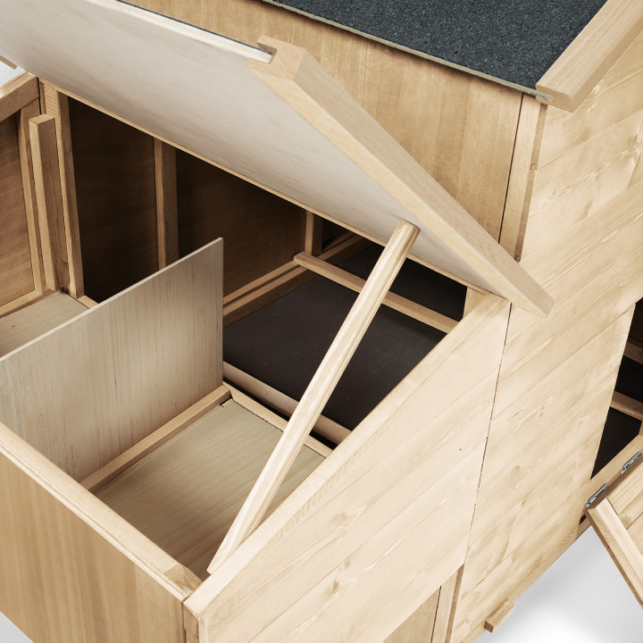 Grande pollaio economico in legno per 4-6 galline con cassetta nido | ID Market