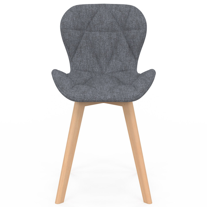 Set di 6 sedie da pranzo in tessuto grigio scuro - ROBINE - ID Market