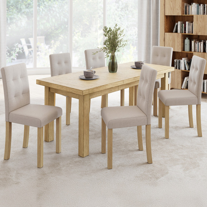 Sedie imbottite scandinave beige - set di 6 - POLGA | ID Market