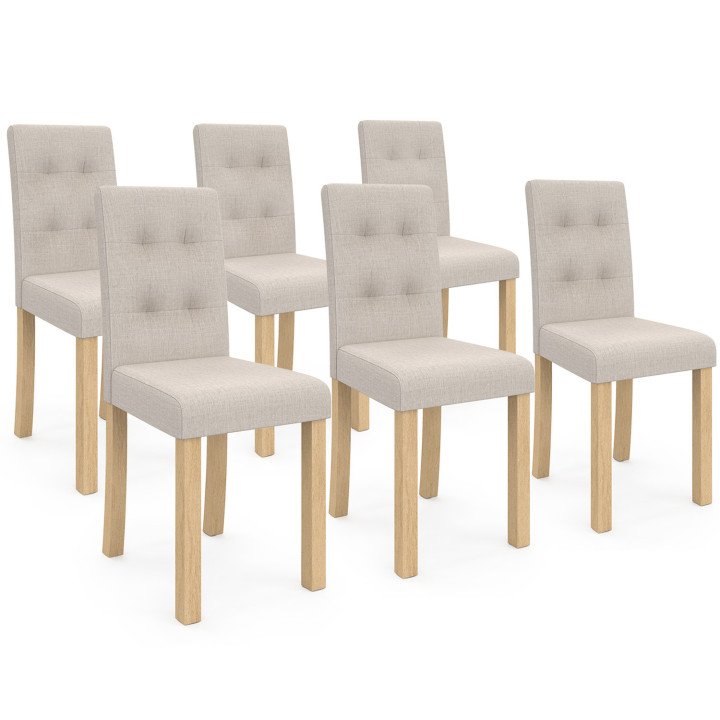 Sedie imbottite scandinave beige - set di 6 - POLGA | ID Market