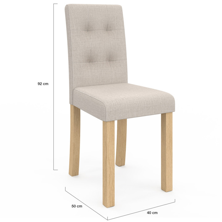 Sedie imbottite scandinave beige - set di 6 - POLGA | ID Market