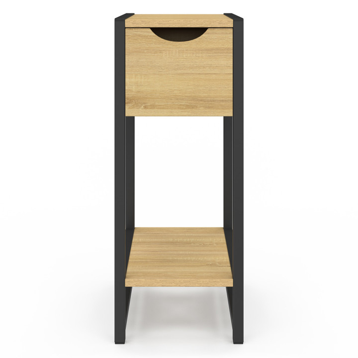 Comodini industriali in legno e metallo nero 1 cassetto - DETROIT | ID Market