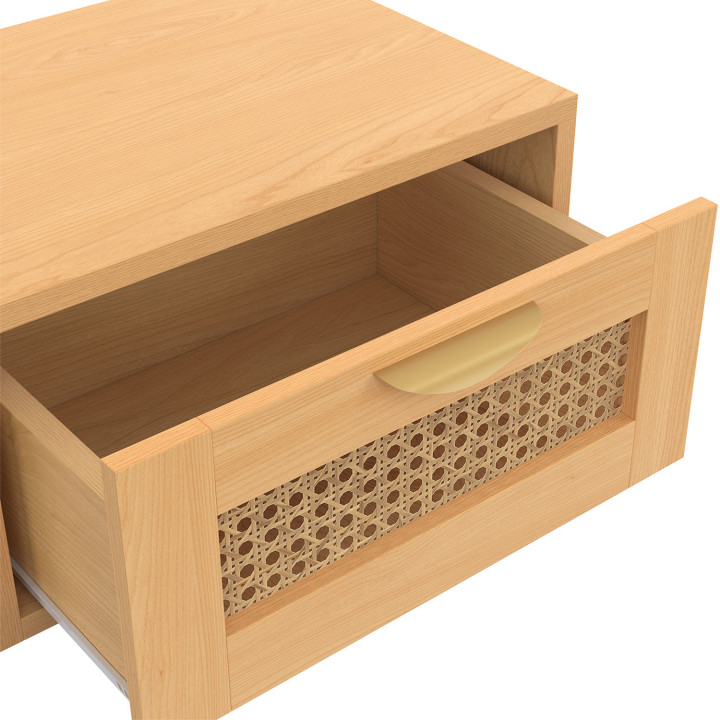 Comodini a parete a 1 cassetto con canna e ripiano in legno - EDHEN | ID Market