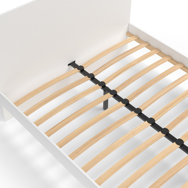 Letto matrimoniale con testiera bianca e box spring 140x190cm - OMAHA | ID Market