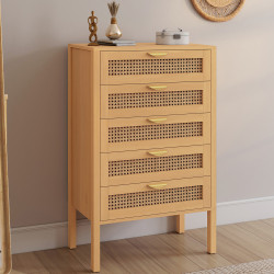 Cassettiera in legno, 5 cassetti, 60 cm - EDHEN | ID Market