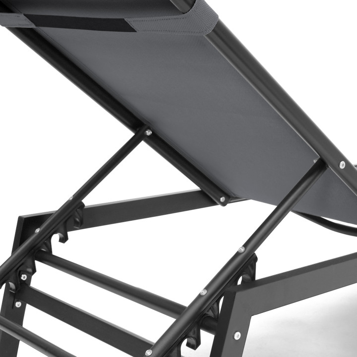 Set di 2 lettini da giardino in alluminio grigio antracite e nero - SINTRA | ID Market
