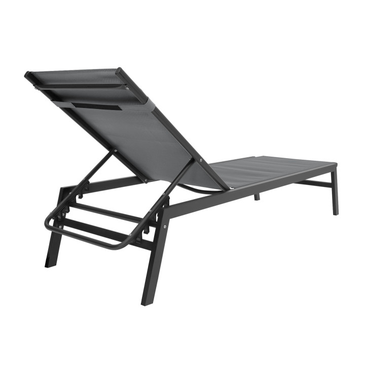 Set di 2 lettini da giardino in alluminio grigio antracite e nero - SINTRA | ID Market