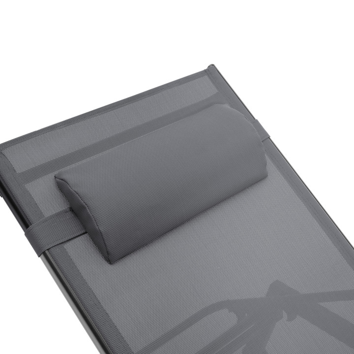 Set di 2 lettini da giardino in alluminio grigio antracite e nero - SINTRA | ID Market