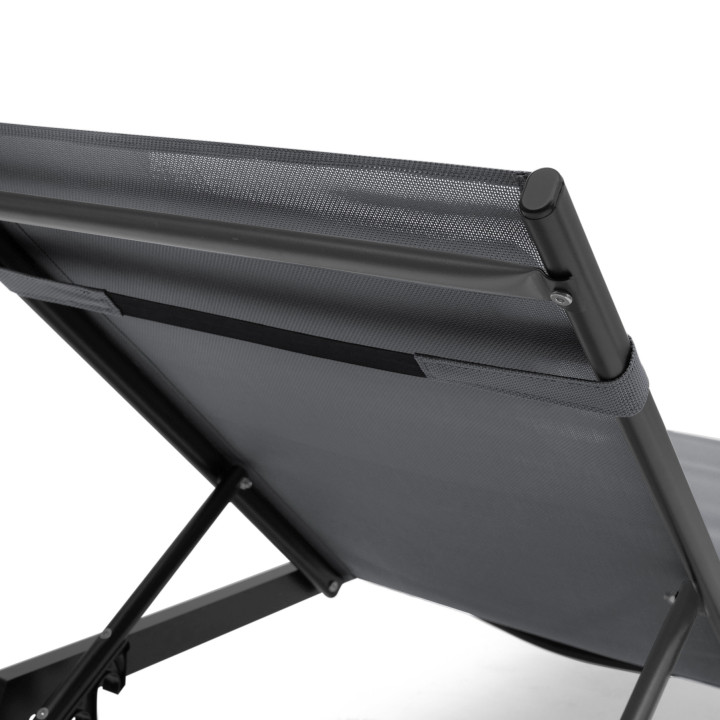 Set di 2 lettini da giardino in alluminio grigio antracite e nero - SINTRA | ID Market