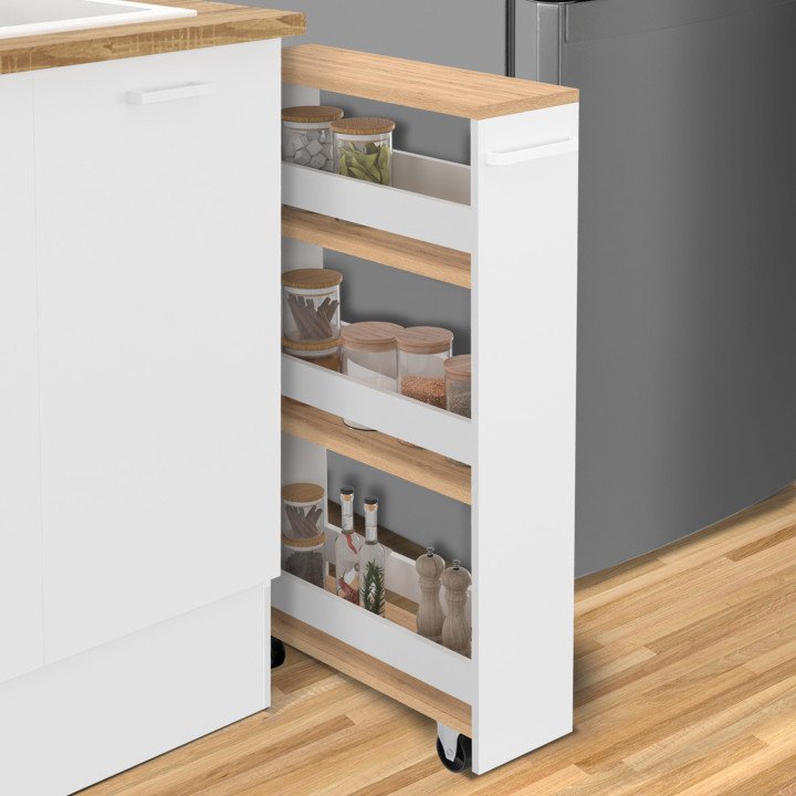 Credenza salvaspazio in bianco e faggio - HAGA | ID Market