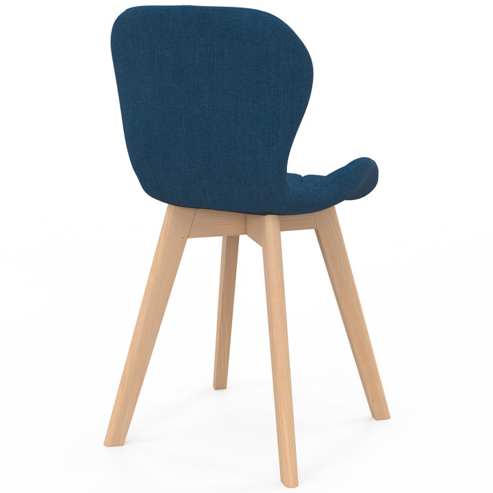 Set di 6 sedie da pranzo in tessuto blu anatra - ROBINE - ID Market