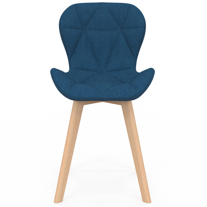 Set di 6 sedie da pranzo in tessuto blu anatra - ROBINE - ID Market