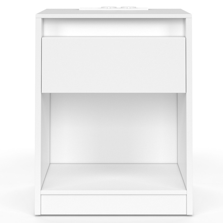 Comodini a LED 1 cassetto e nicchia con stazione di ricarica - TED | ID Market