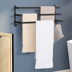 Portasciugamani da parete di design industriale in metallo nero - DALLAS | ID Market