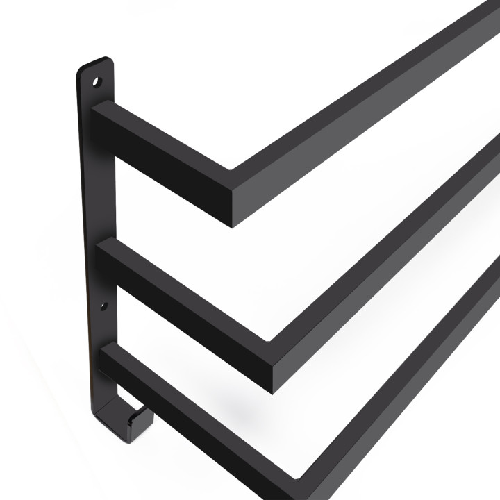 Portasciugamani da parete di design industriale in metallo nero - DALLAS | ID Market