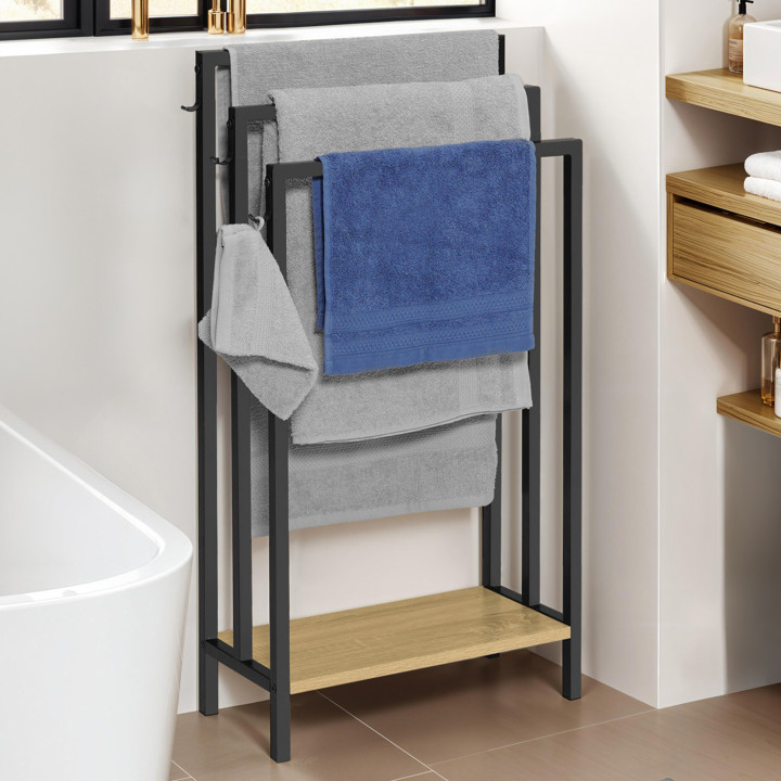 Portasciugamani di design industriale con ripiano - DETROIT | ID Market