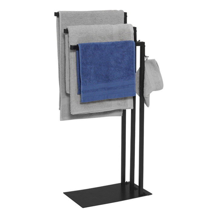 Portasciugamani di design industriale in metallo nero - DALLAS | ID Market