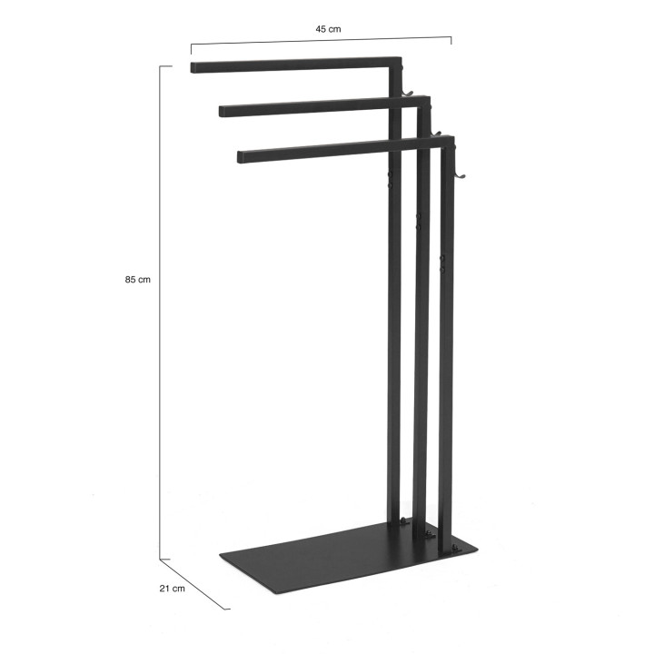 Portasciugamani di design industriale in metallo nero - DALLAS | ID Market
