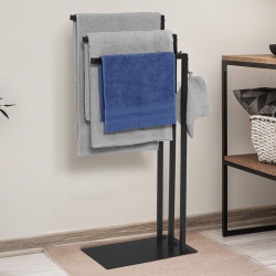 Portasciugamani di design industriale in metallo nero - DALLAS | ID Market