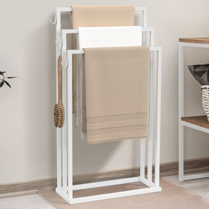 Portasciugamani industriale su 3 livelli, metallo bianco - DALLAS | ID Market