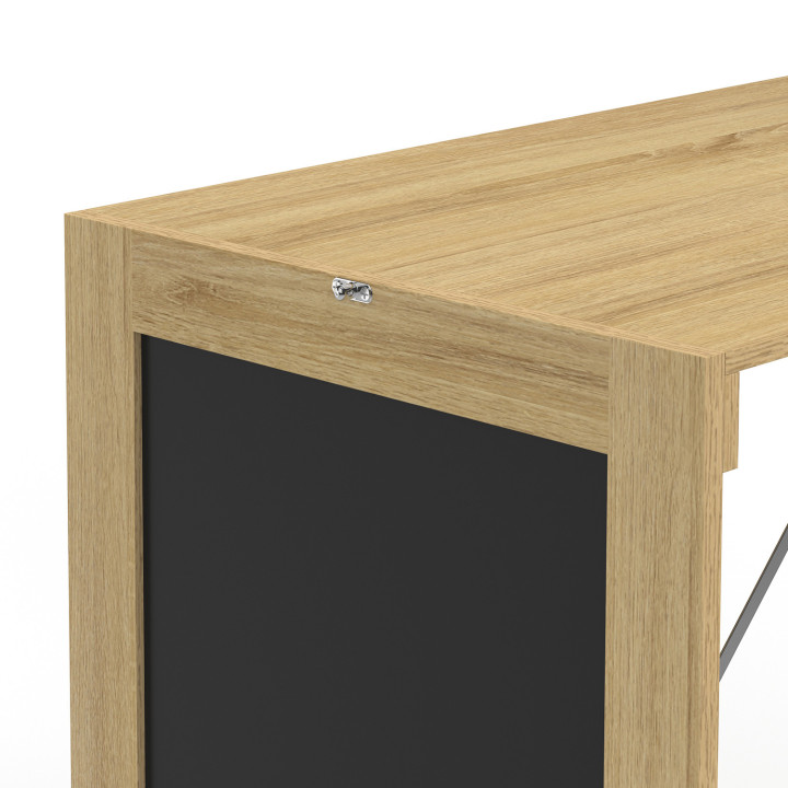 Tavolo da parete pieghevole in legno e nero con mensole - MACCHIA | IDMarket
