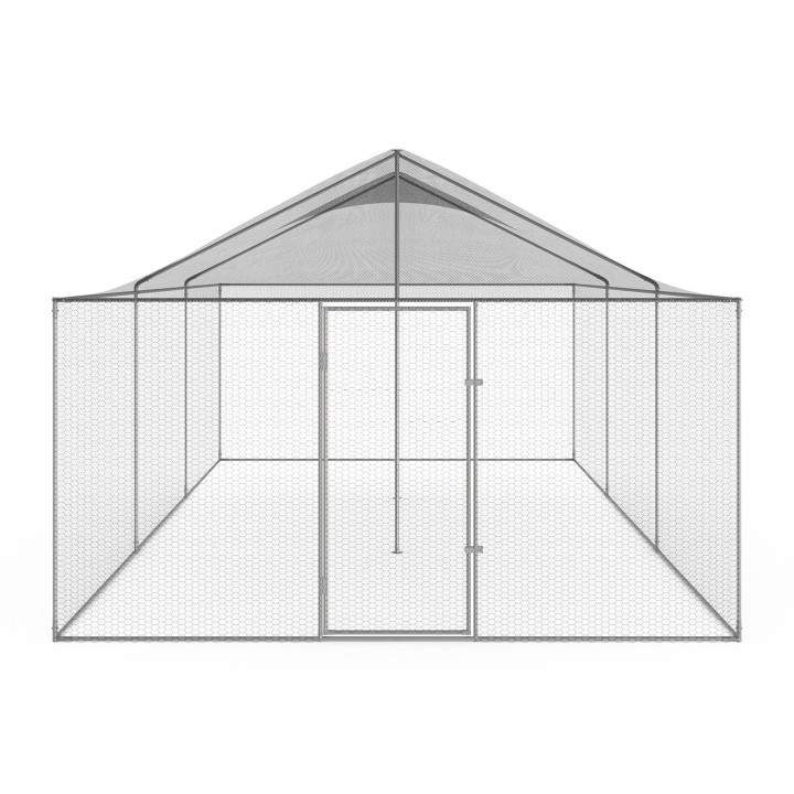 Pollaio 18m² 6x3M con tetto e rete in acciaio zincato | ID Market