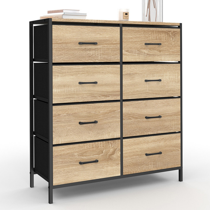 Commode 8 tiroirs métal et bois design industriel en tissu - UTAH | ID Market