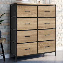 Commode 8 tiroirs métal et bois design industriel en tissu - UTAH | ID Market
