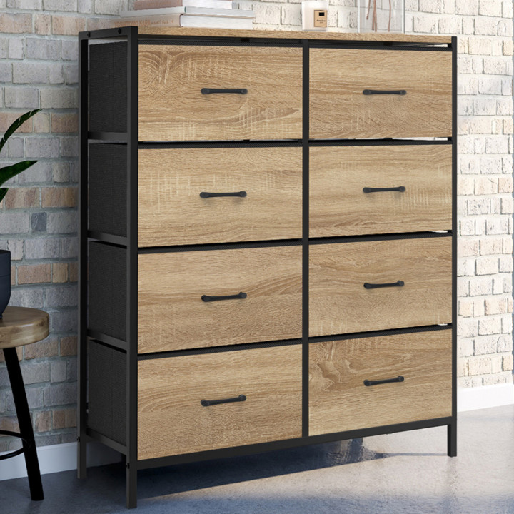 Commode 8 tiroirs métal et bois design industriel en tissu - UTAH | ID Market