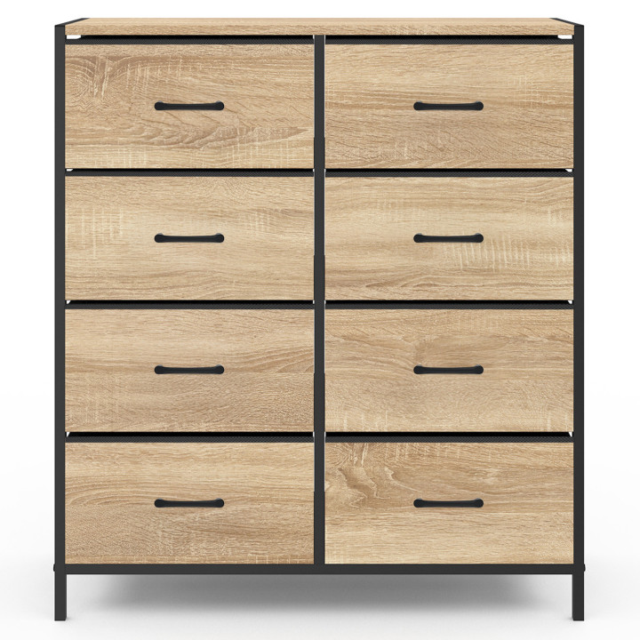 Commode 8 tiroirs métal et bois design industriel en tissu - UTAH | ID Market