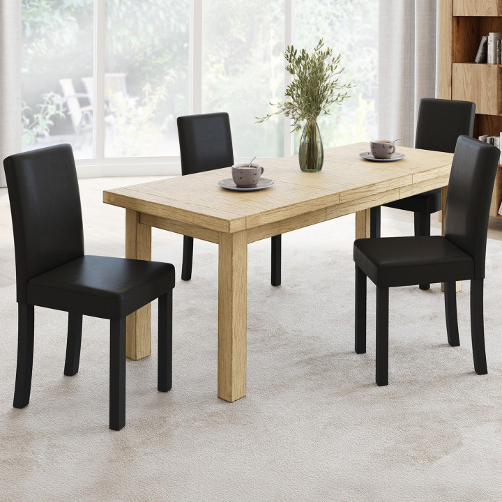 A buon mercato sedie da pranzo nere x4 - Hannah | ID Market