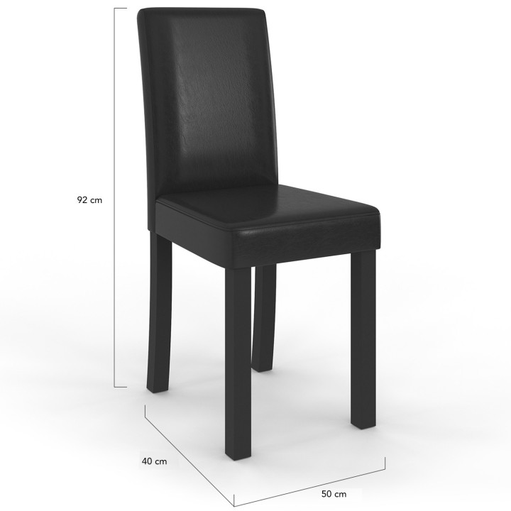A buon mercato sedie da pranzo nere x4 - Hannah | ID Market