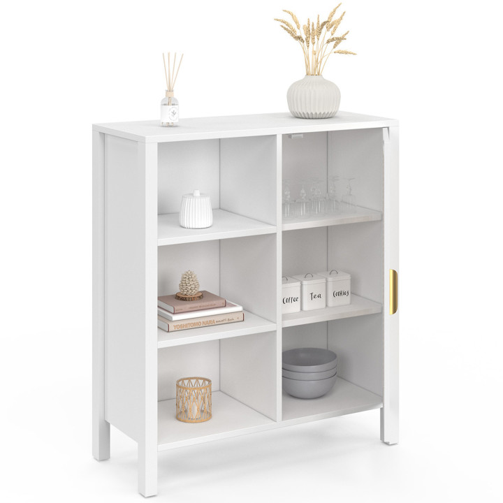 Credenza bianca con canna 3 ripiani e armadio 70 cm - EDHEN | ID Market
