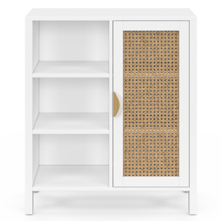 Credenza bianca con canna 3 ripiani e armadio 70 cm - EDHEN | ID Market