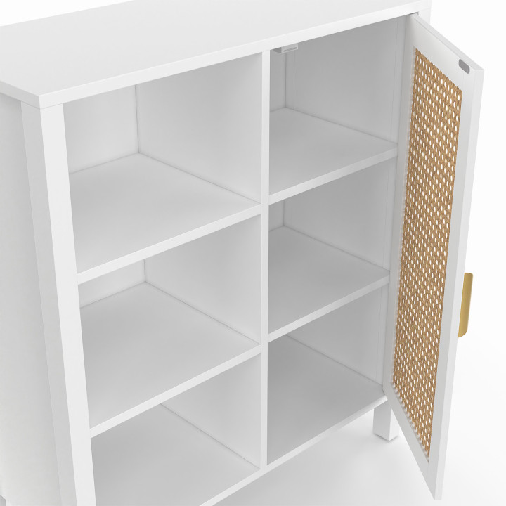 Credenza bianca con canna 3 ripiani e armadio 70 cm - EDHEN | ID Market