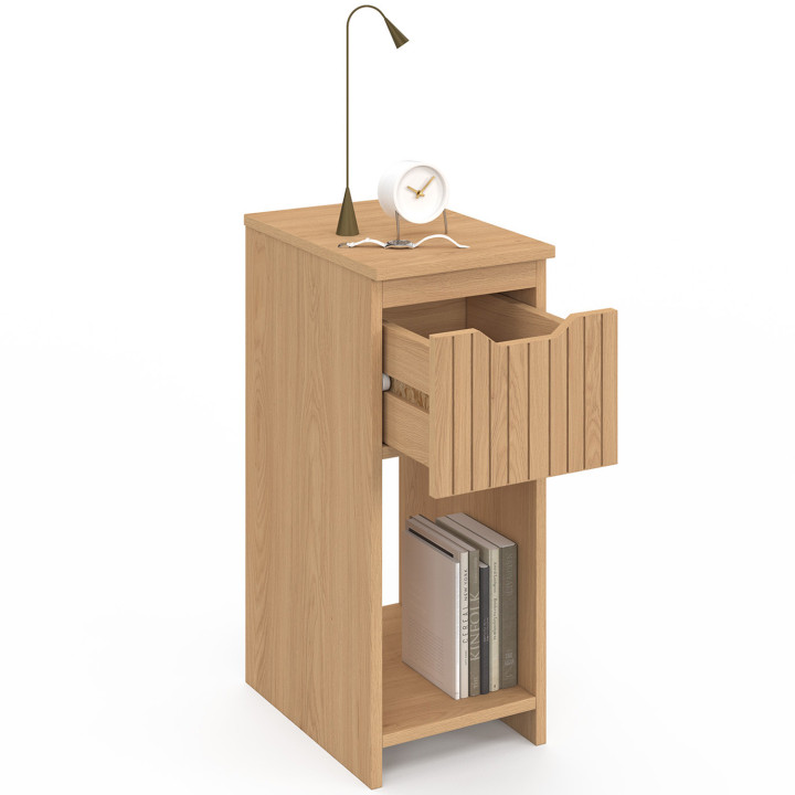 Comodini stretti con doghe ed effetto legno e 1 cassetto - ANOUK | IDMarket