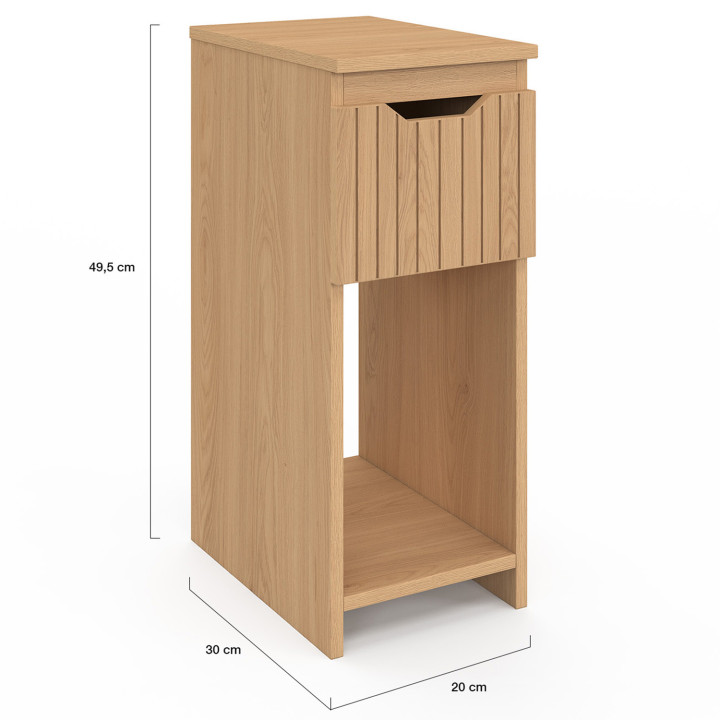 Comodini stretti con doghe ed effetto legno e 1 cassetto - ANOUK | IDMarket