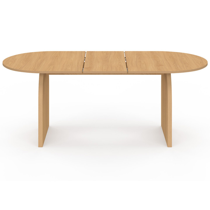 Tavolo da pranzo ovale japandi espandibile per 6-10 persone effetto faggio 160 - 200 cm - EDITH | ID Market