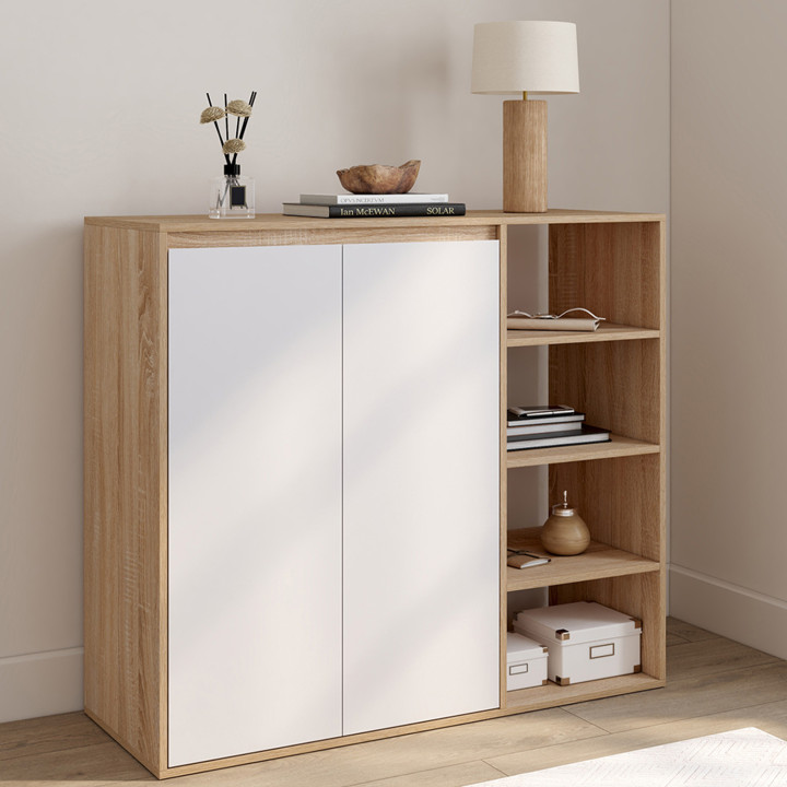 Scarpiera 12 paia 2 porte con 4 ripiani - TOMI | ID Market