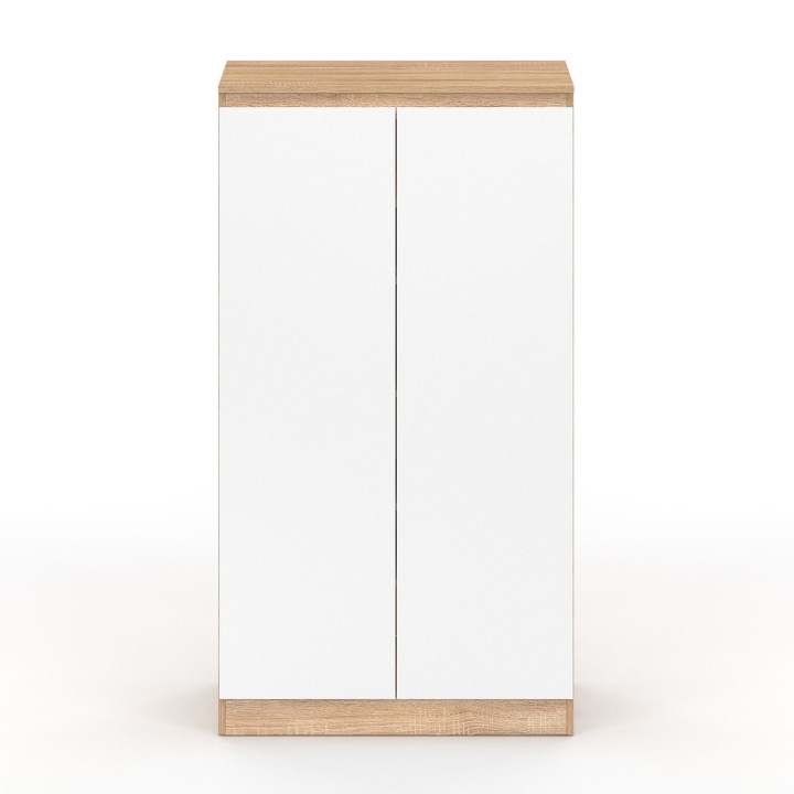 Scarpiera 18 paia 2 porte effetto legno e bianco- TOMI | ID Market